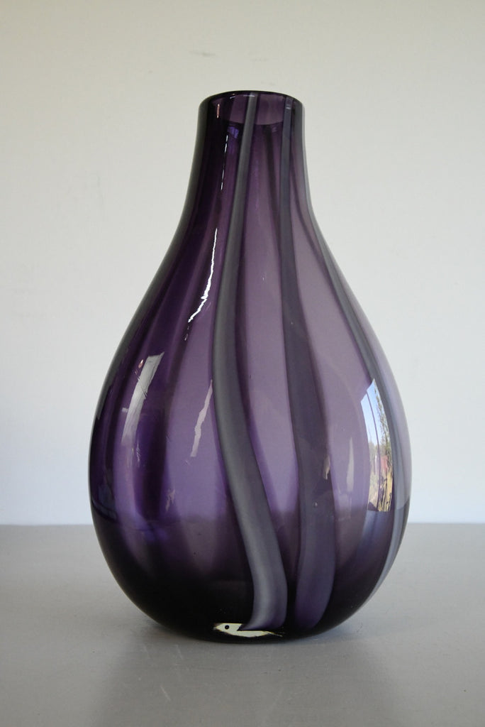 Retro Style Purple Glass Vase - Kernow Furniture