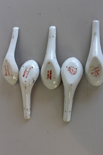 5 Vintage Oriental Soup Spoons - Kernow Furniture