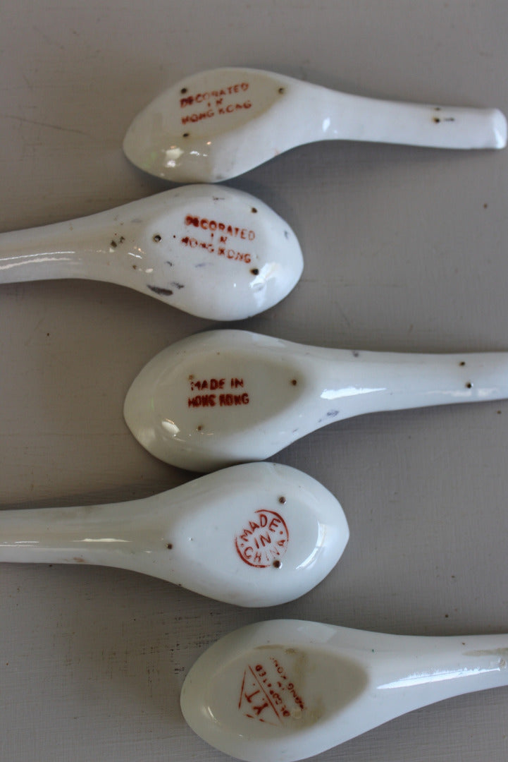 5 Vintage Oriental Soup Spoons - Kernow Furniture