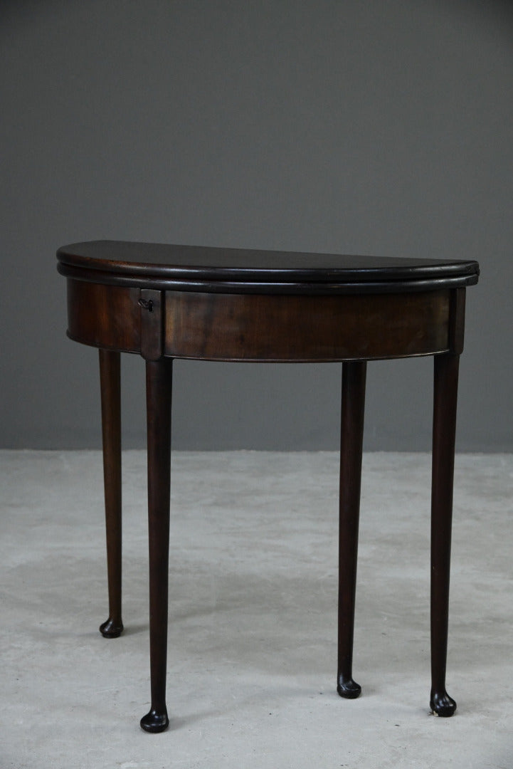 18th Century Demi Lune Tea Table - Kernow Furniture