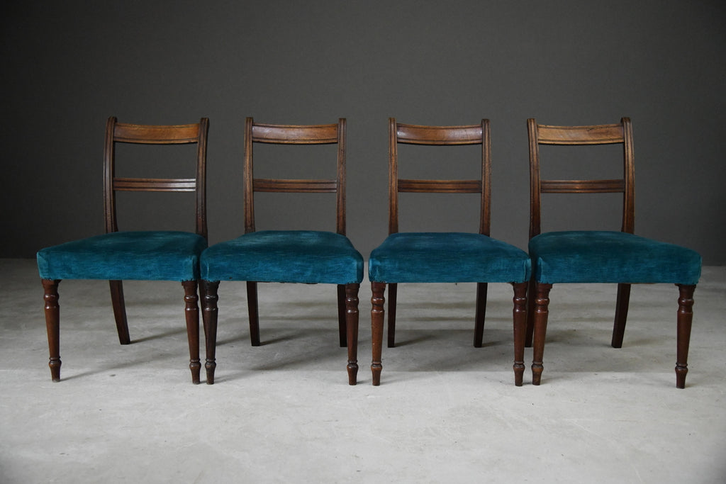 Set 4 Antique Mahogany Dining Chairs - Kernow Furniture