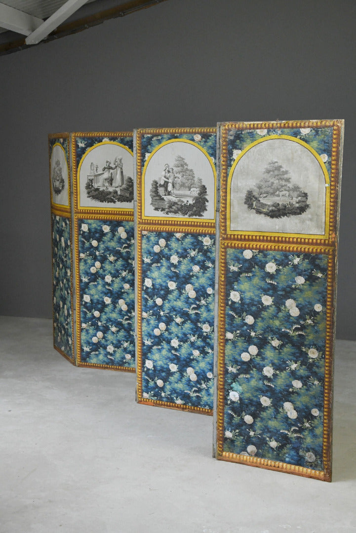 Antique French Floral Screen - Kernow Furniture