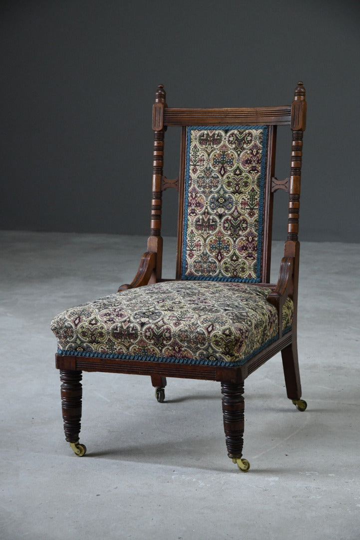 Antique Walnut Nursing Chair - Kernow Furniture