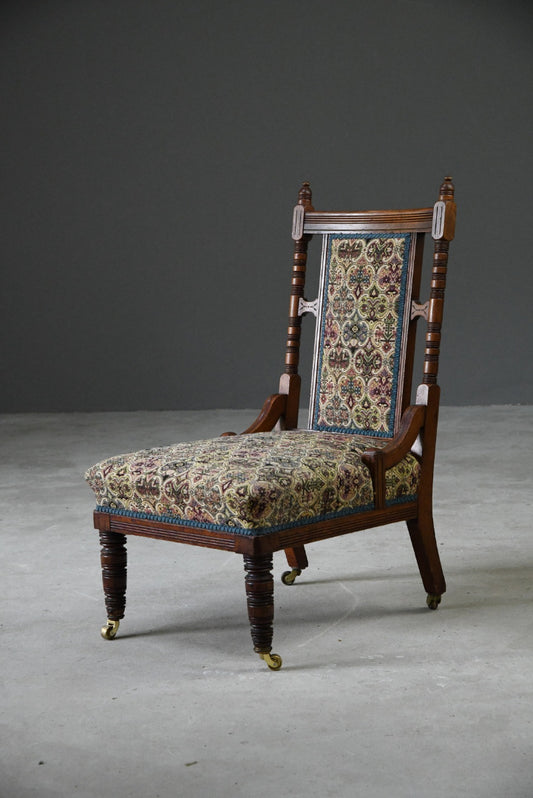 Antique Walnut Nursing Chair - Kernow Furniture