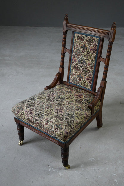 Antique Walnut Nursing Chair - Kernow Furniture