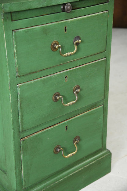 Pair Green Pedestal Side Tables Office - Kernow Furniture