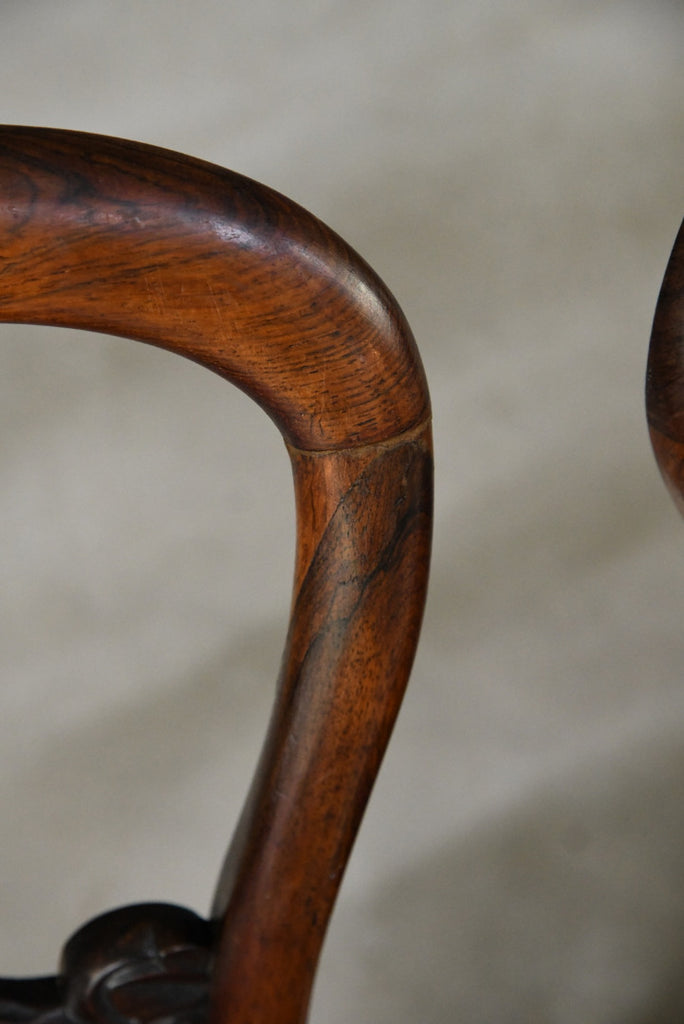 4 Victorian Mahogany & Rosewood Dining Chairs - Kernow Furniture