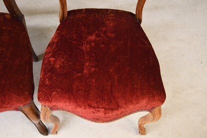 4 Victorian Mahogany & Rosewood Dining Chairs - Kernow Furniture