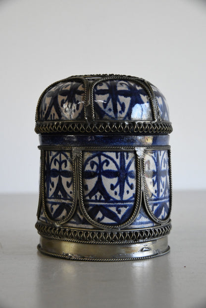 Metal Mounted Persian Faience Jar - Kernow Furniture