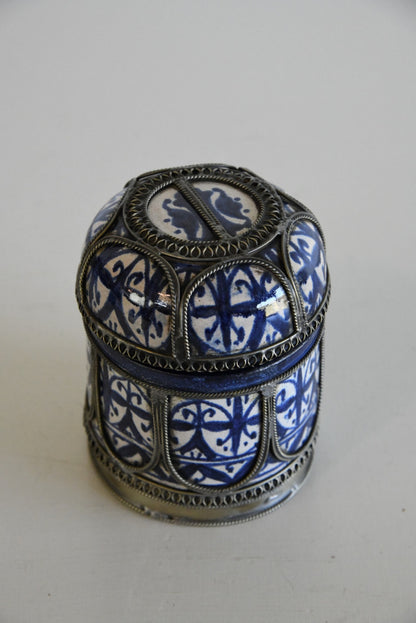 Metal Mounted Persian Faience Jar - Kernow Furniture