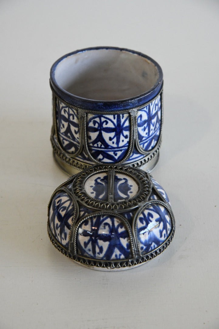 Metal Mounted Persian Faience Jar - Kernow Furniture