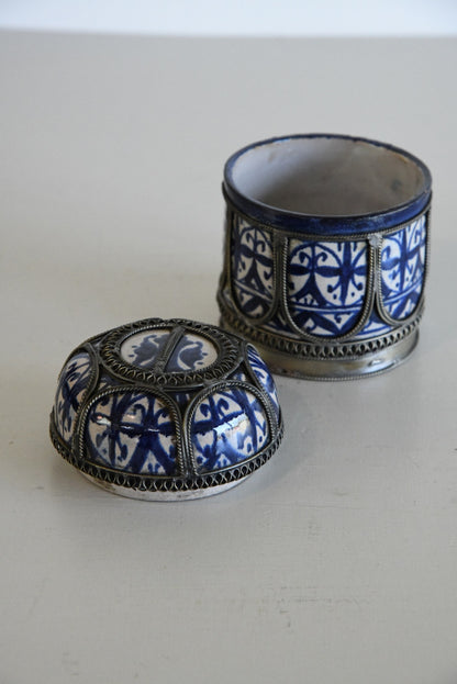 Metal Mounted Persian Faience Jar - Kernow Furniture