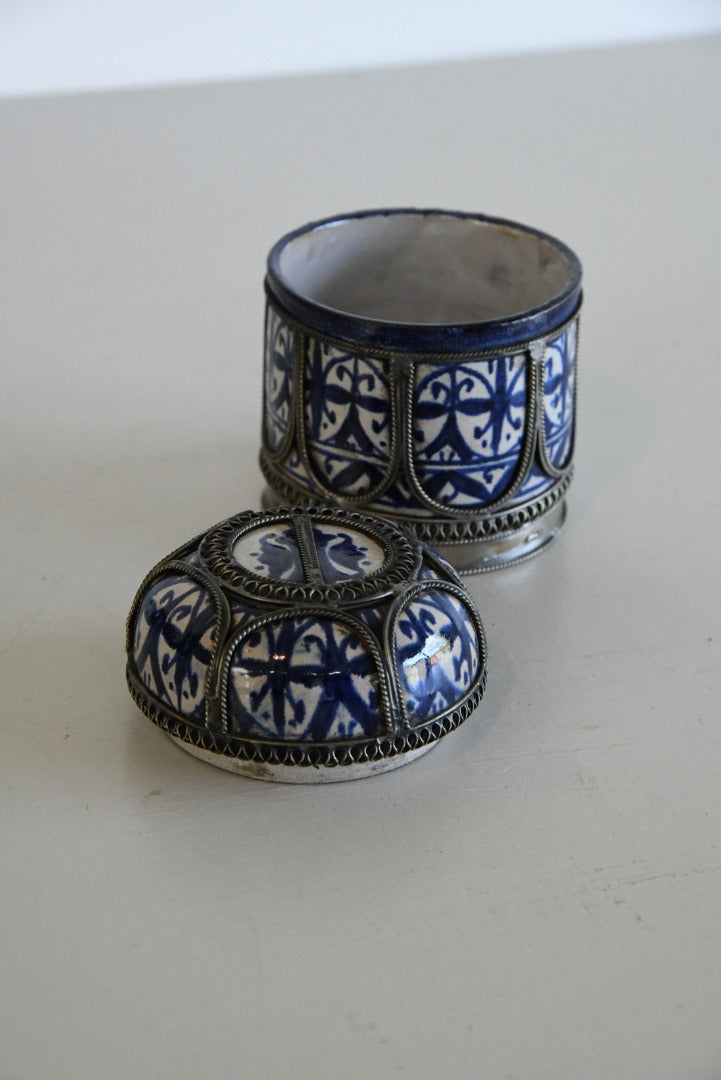 Metal Mounted Persian Faience Jar - Kernow Furniture