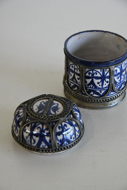 Metal Mounted Persian Faience Jar - Kernow Furniture