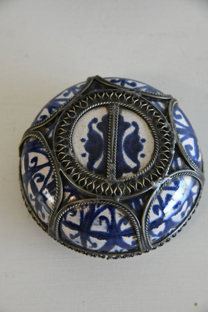 Metal Mounted Persian Faience Jar - Kernow Furniture