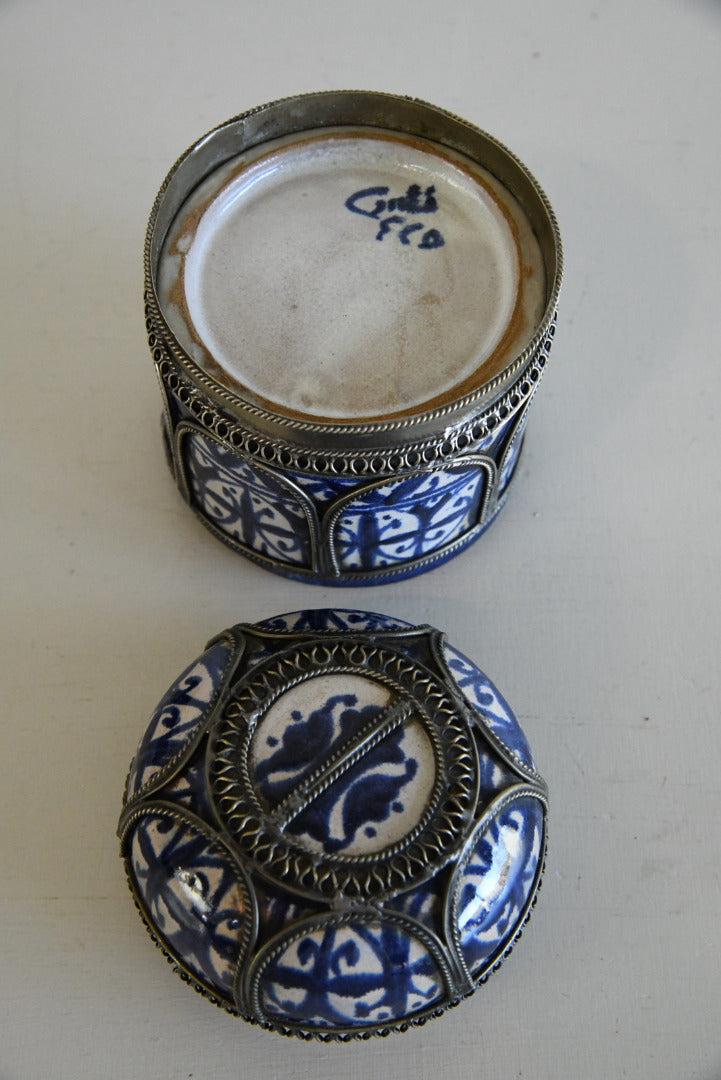 Metal Mounted Persian Faience Jar - Kernow Furniture