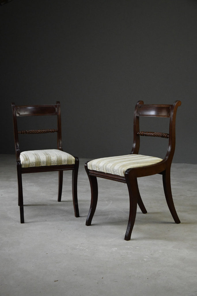 Pair Regency Style Dining Chairs - Kernow Furniture