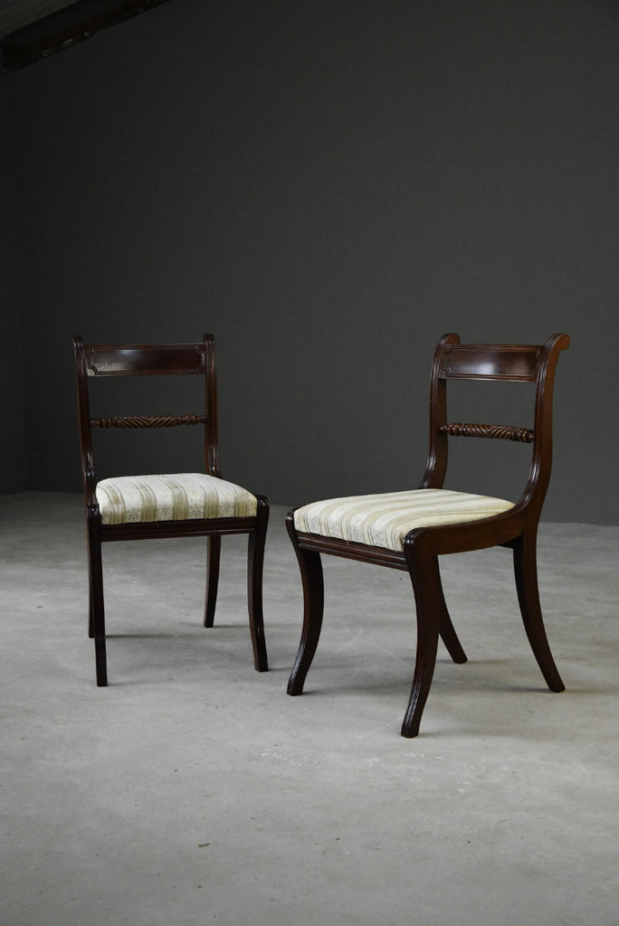 Pair Regency Style Dining Chairs - Kernow Furniture