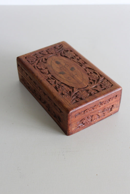 Carved Eastern Wooden Box - Kernow Furniture