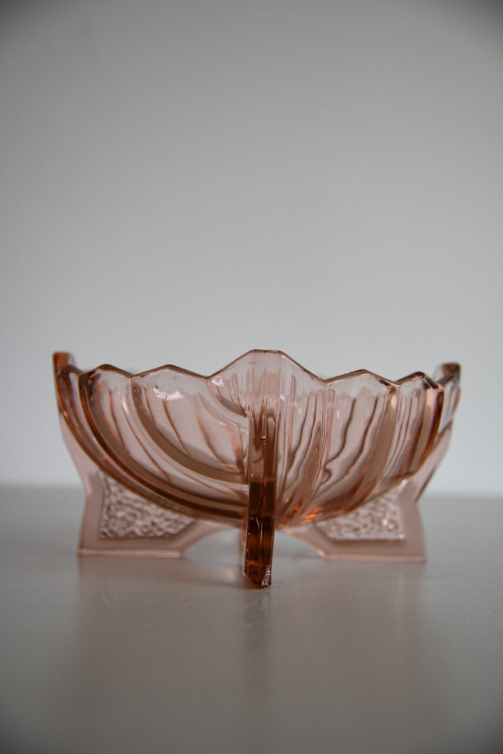 Vintage Pink Glass Bowl - Kernow Furniture