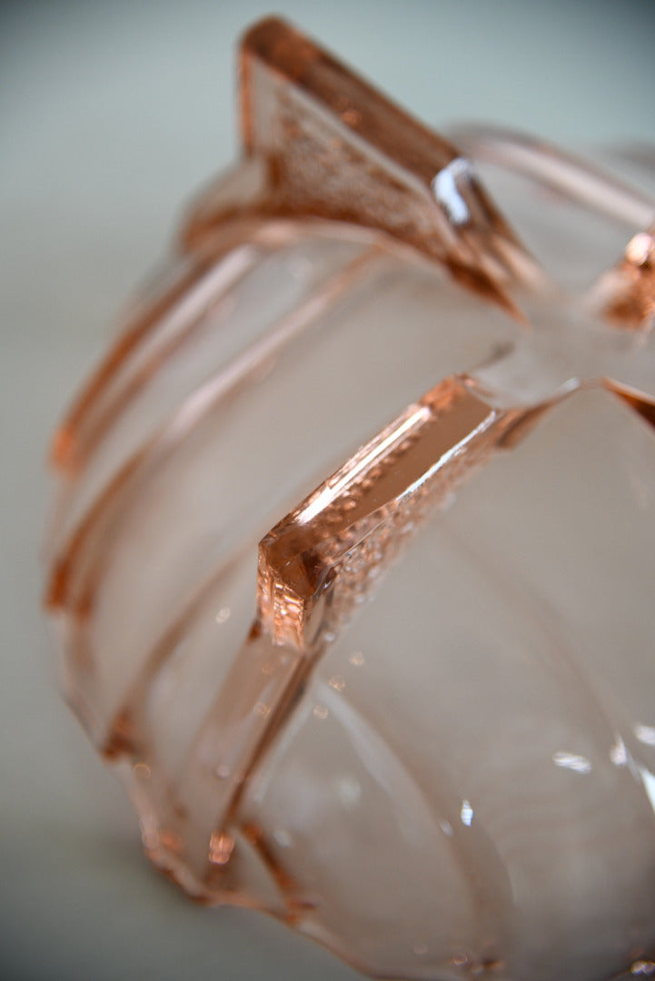 Vintage Pink Glass Bowl - Kernow Furniture