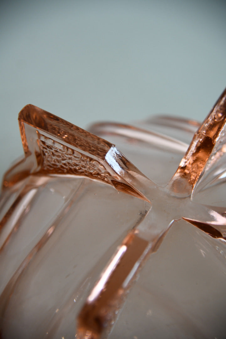 Vintage Pink Glass Bowl - Kernow Furniture