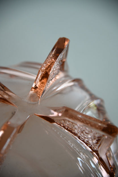 Vintage Pink Glass Bowl - Kernow Furniture