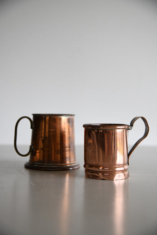 Pair Copper Tankards - Kernow Furniture