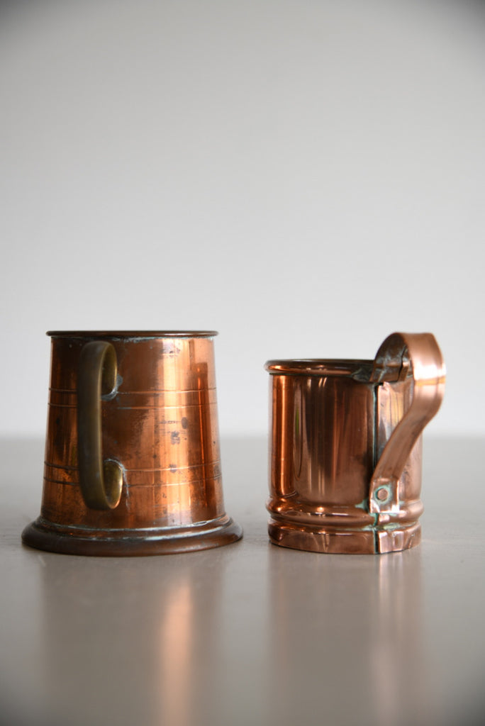 Pair Copper Tankards - Kernow Furniture