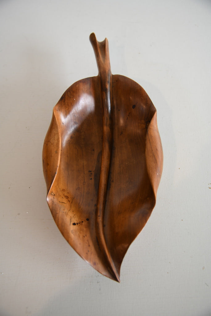Spanish Carved Leaf Bowl - Kernow Furniture