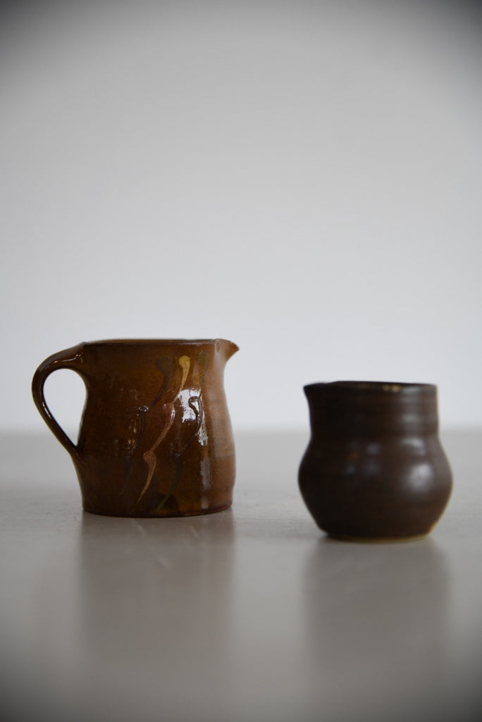 Pair Small Pottery Milk Jugs - Kernow Furniture
