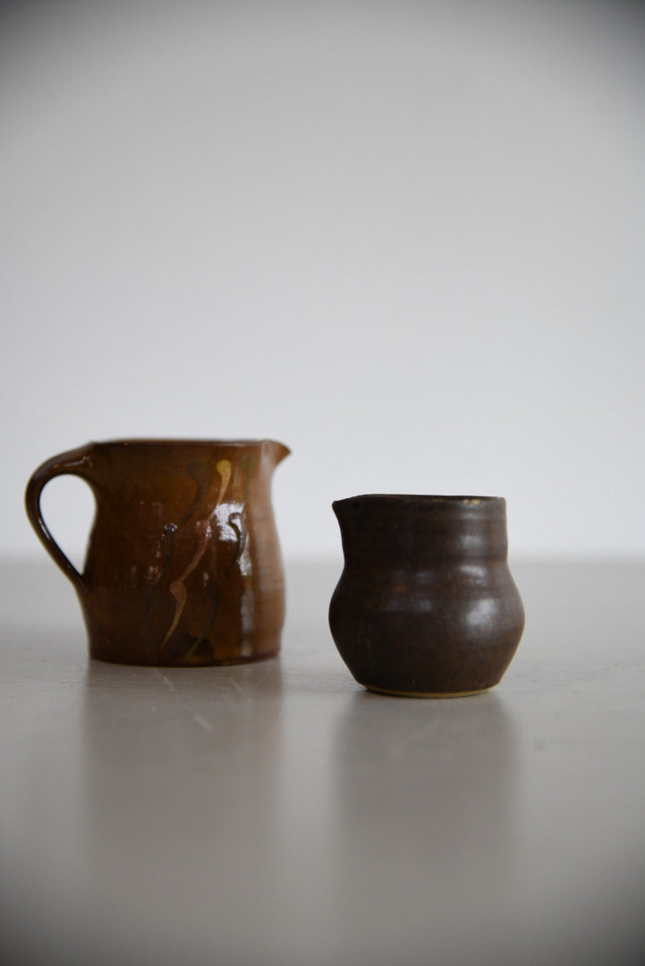 Pair Small Pottery Milk Jugs - Kernow Furniture