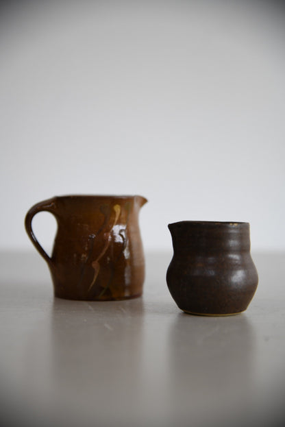 Pair Small Pottery Milk Jugs - Kernow Furniture