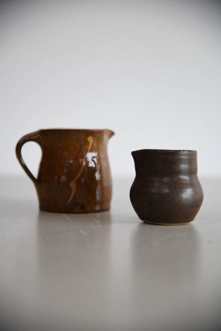 Pair Small Pottery Milk Jugs - Kernow Furniture