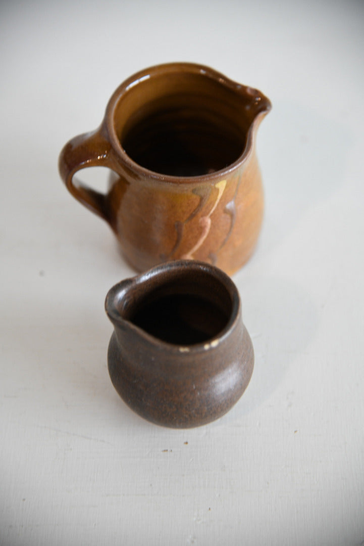 Pair Small Pottery Milk Jugs - Kernow Furniture