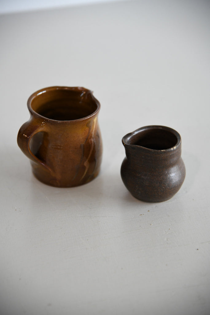 Pair Small Pottery Milk Jugs - Kernow Furniture