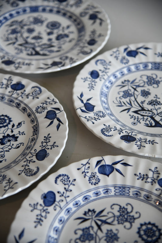 4 J & G Meakin Blue Nordic Dinner Plates - Kernow Furniture