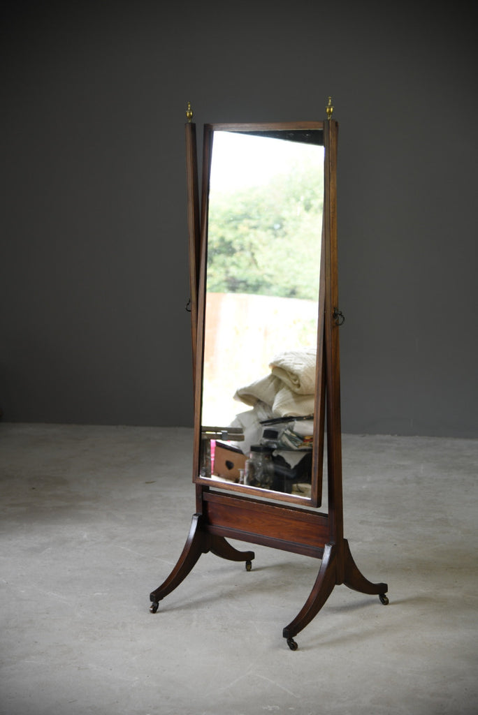 Mahogany Cheval Dressing Mirror - Kernow Furniture
