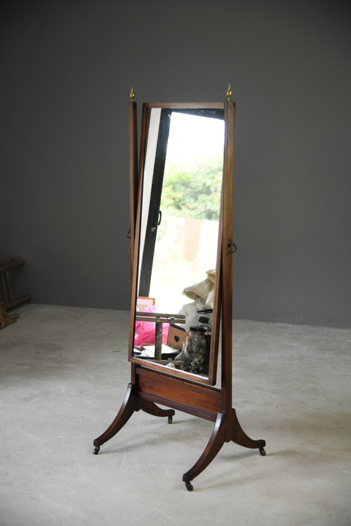 Mahogany Cheval Dressing Mirror - Kernow Furniture