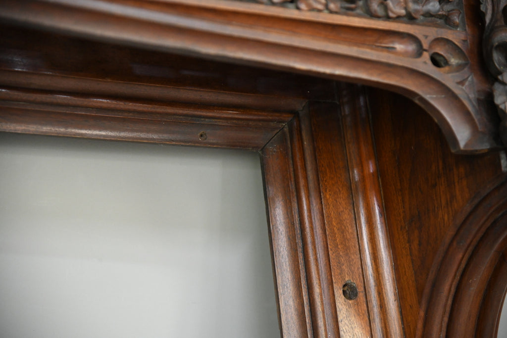 Carved Mahogany Ecclesiastical Fire Surround Mantlepiece - Kernow Furniture