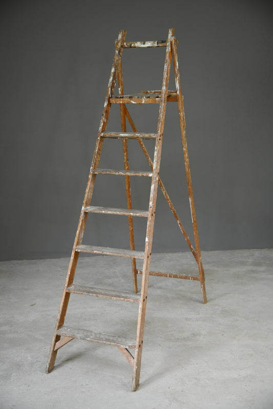 Vintage Folding Wooden Ladder - Kernow Furniture