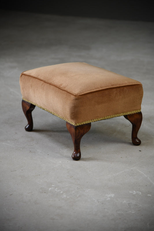 Antique Style Small Upholstered Footstool Stool - Kernow Furniture