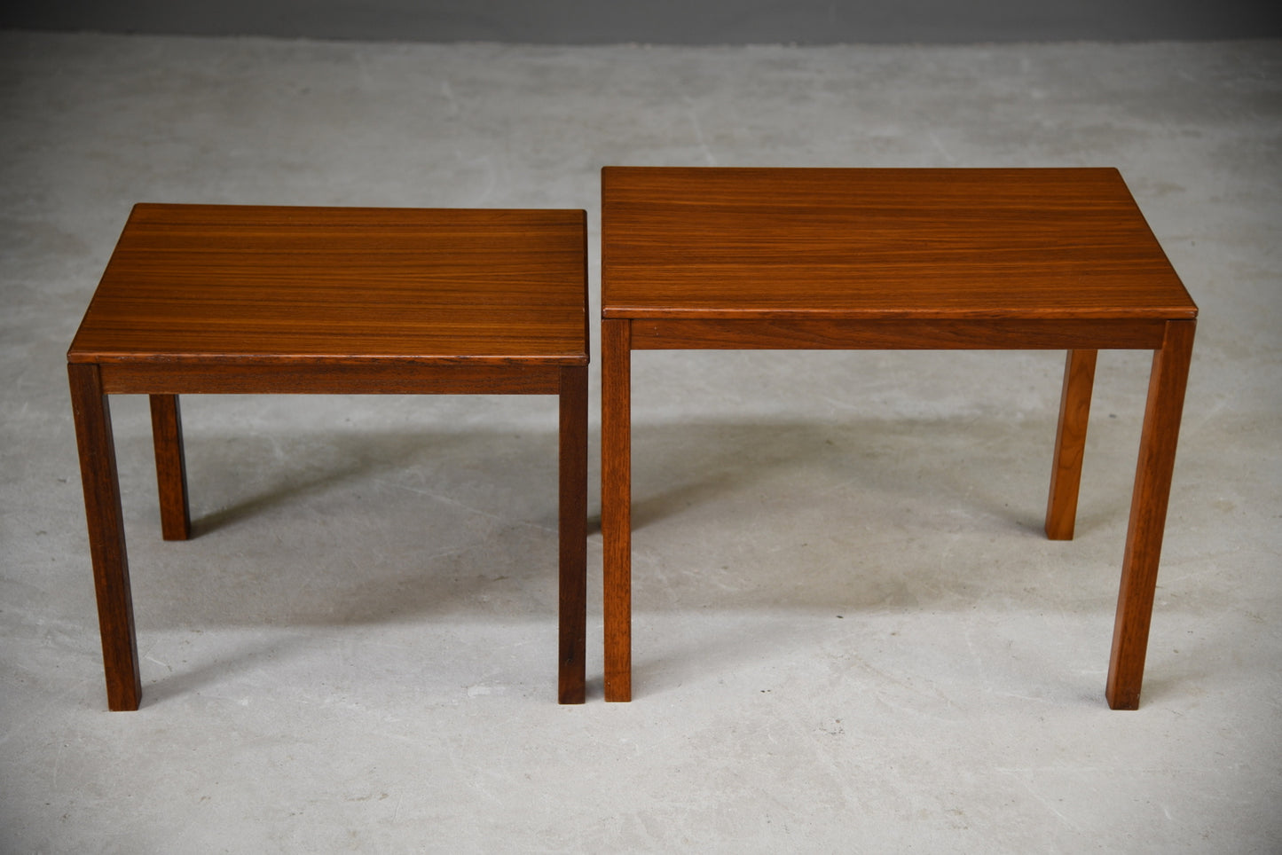 Pair Retro Teak Tables - Kernow Furniture