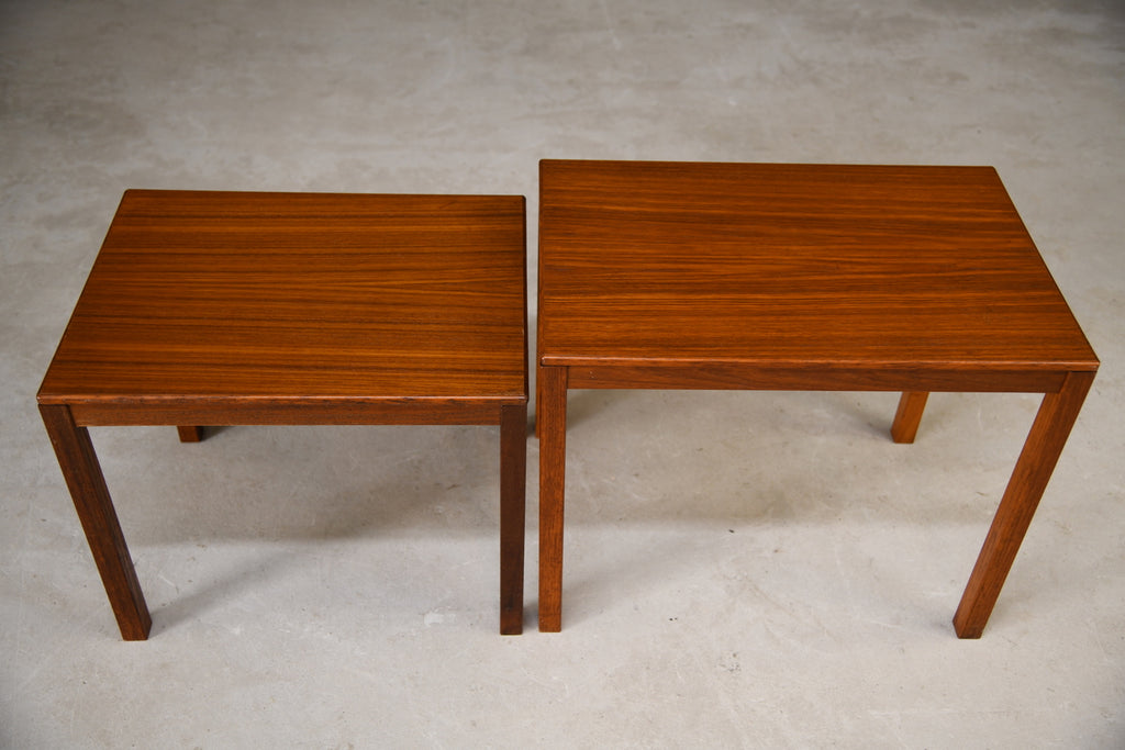 Pair Retro Teak Tables - Kernow Furniture