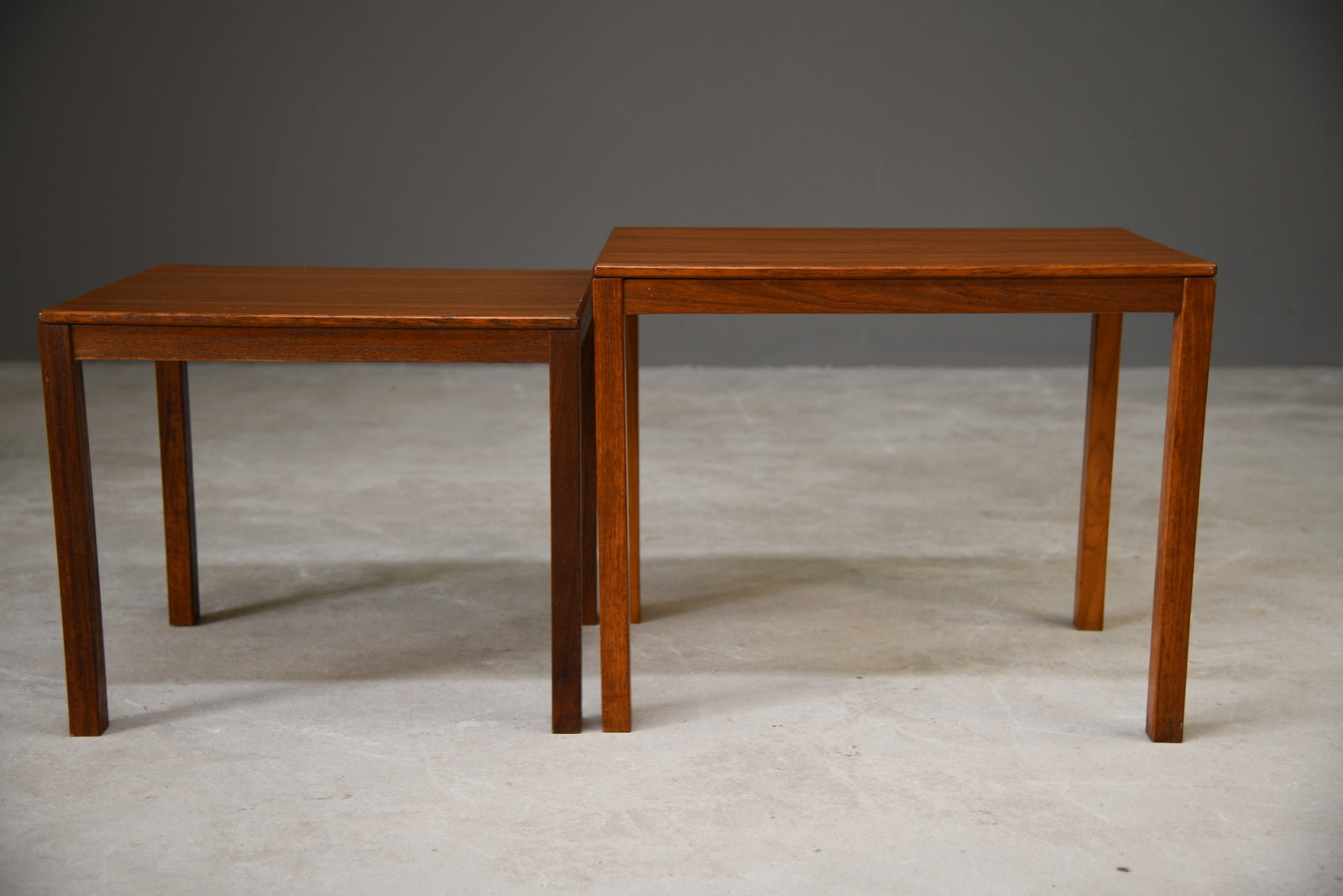 Pair Retro Teak Tables - Kernow Furniture