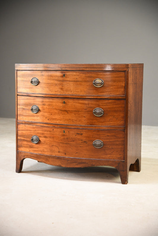 Antique Mahogany Bow Front Chest of Drawers - Kernow Furniture