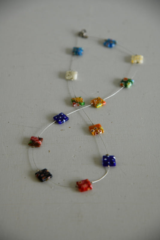 Square Glass Millefiori Necklace - Kernow Furniture