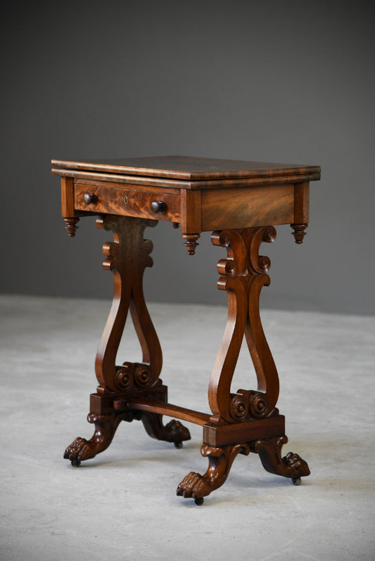 Antique Victorian Mahogany Games Table - Kernow Furniture