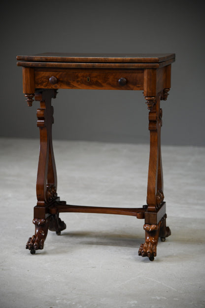 Antique Victorian Mahogany Games Table - Kernow Furniture