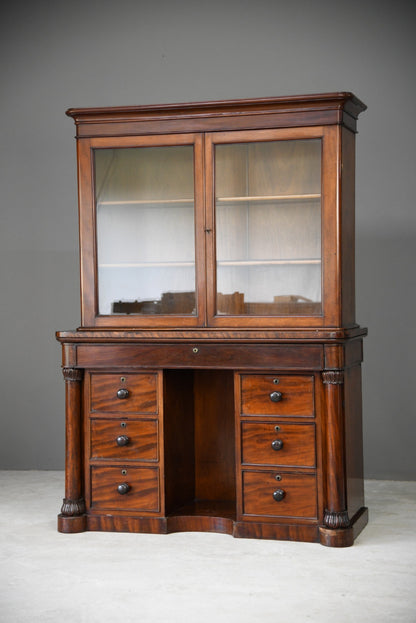 Antique Victorian Mahogany Gentlemans Dressing Table Bathroom Cabinet - Kernow Furniture